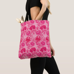 Tote Bag William Morris Chrysanthemums, Fuchsia Pink