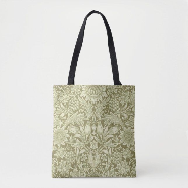 Tote Bag William Morris Fleur verte tournesol (Devant)