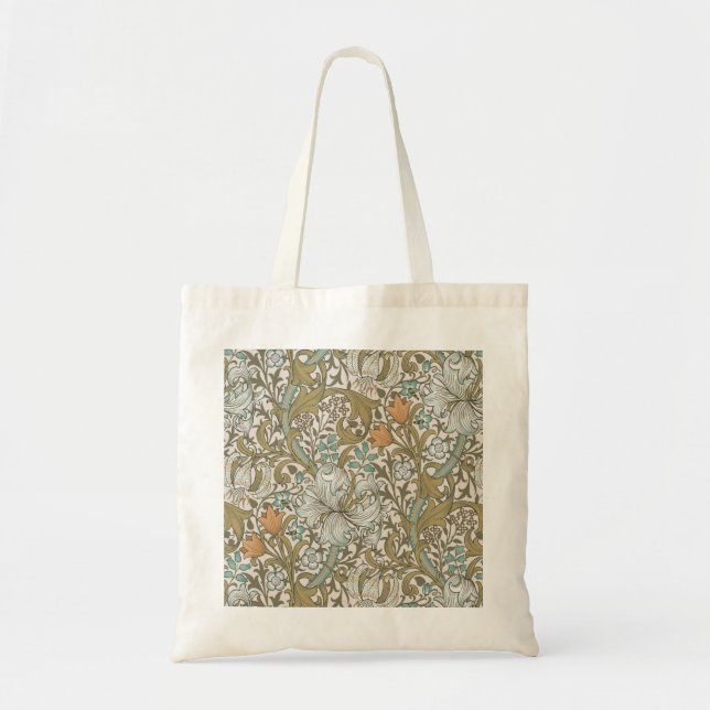 Tote Bag William Morris Golden Lily Blue Gold Classic (Devant)
