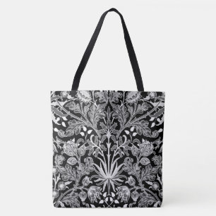 Tote Bag William Morris Hyacinth Imprimer, noir et blanc