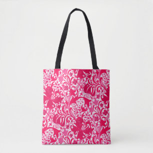 Tote Bag William Morris Iris et Lily, Fuchsia Pink