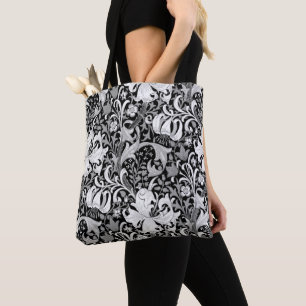 Tote Bag William Morris Iris et Lily, noir et blanc