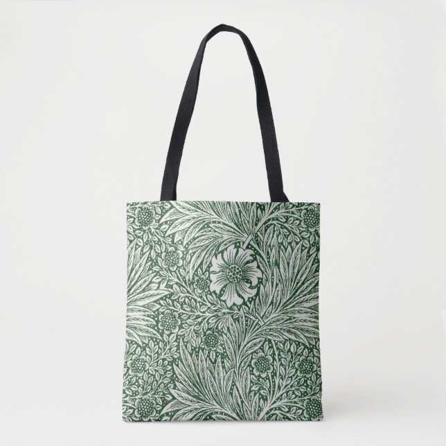 Tote Bag william morris marigold fleurs vertes (Devant)