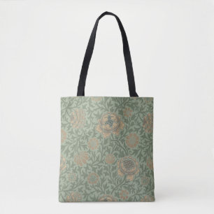 Tote Bag William Morris motif floral Grafton vert sauge