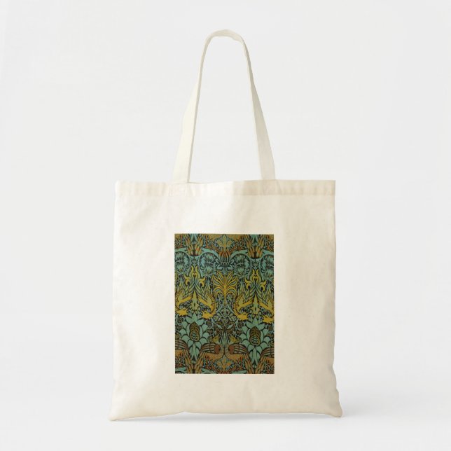 Tote Bag William Morris Peacock Dragon Fond d'écran (Devant)