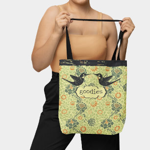 Tote Bag William Morris Style Floral Colibri