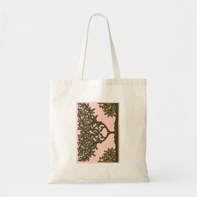 Tote Bag William Morris Tree Frieze Fond d'écran floral (Devant)