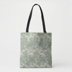 Tote Bag William Morris Vert Sauge Motif Tulipe : Vintage