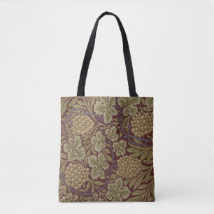Tote Bag William Morris Vine Grappe Rouge Vert Art