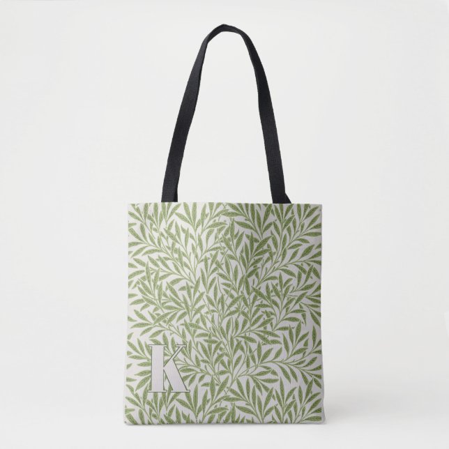 Tote Bag William Morris Willow Motif Corner initial (Devant)