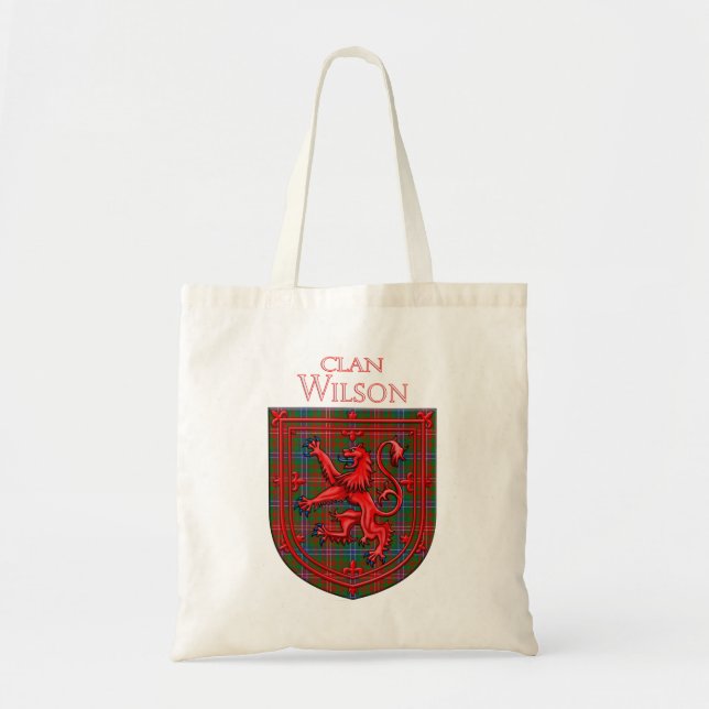 Tote Bag Wilson Tartan Scottish Plaid Lion Rampant (Devant)