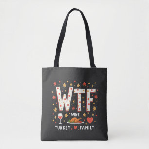 Tote Bag WIne Turquie Famille drôle Thanksgiving