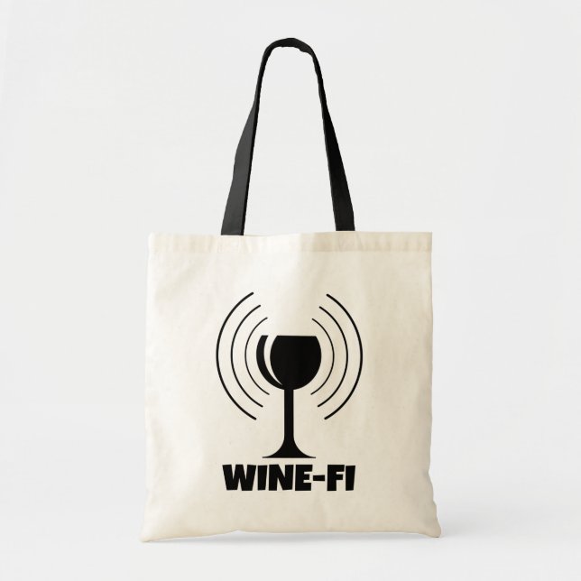 Tote Bag Wine-wifi Humour Waves (Devant)