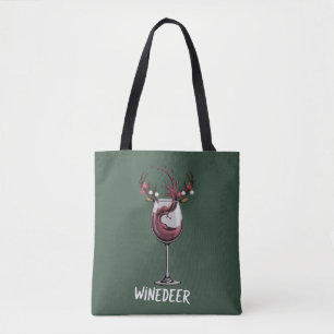 Tote Bag Winedeer Drôle de Noël pour les couples assortis d