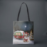 Tote Bag Winter Chihuahua Caravan Christmas Adventure<br><div class="desc">Laissez-vous tenter par la magie d'une nuit d'hiver enneigée alors qu'une caravane glisse gracieusement à travers le paysage illuminé par la lune. La beauté sereine de la neige scintillante et l'éclat enchanteur de la lune créent une scène captivante, promettant une aventure de Noël inoubliable remplie de chaleur, de joie et...</div>