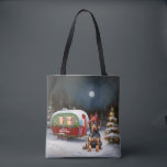 Tote Bag Winter Doberman Caravan Christmas Adventure<br><div class="desc">Laissez-vous tenter par la magie d'une nuit d'hiver enneigée alors qu'une caravane glisse gracieusement à travers le paysage illuminé par la lune. La beauté sereine de la neige scintillante et l'éclat enchanteur de la lune créent une scène captivante, promettant une aventure de Noël inoubliable remplie de chaleur, de joie et...</div>