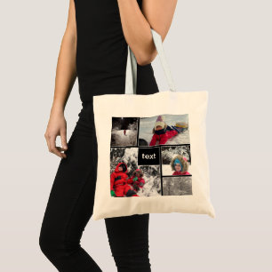 Tote Bag Winter fun kids games snow customizable text perso