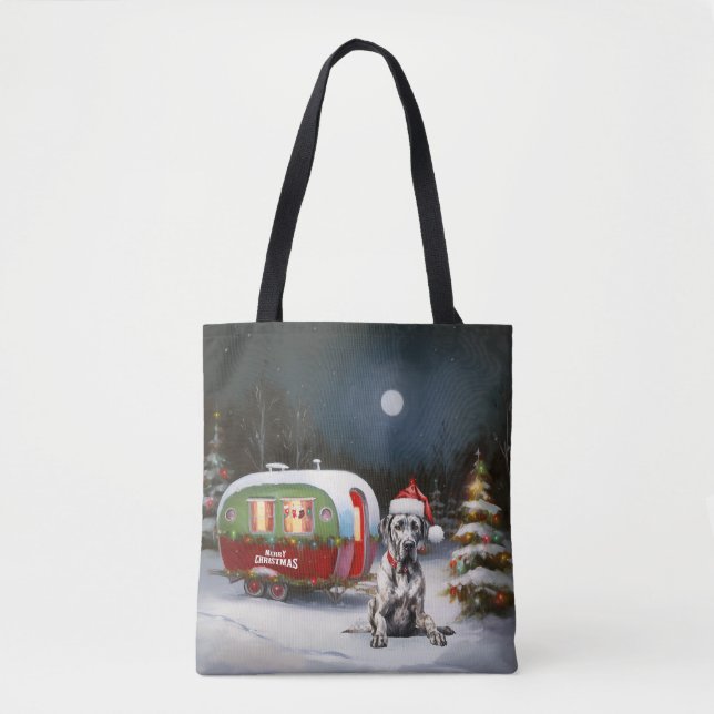 Tote Bag Winter Great Dane Caravan Christmas Adventure (Devant)