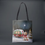 Tote Bag Winter Labrador Caravan Christmas Adventure<br><div class="desc">Laissez-vous tenter par la magie d'une nuit d'hiver enneigée alors qu'une caravane glisse gracieusement à travers le paysage illuminé par la lune. La beauté sereine de la neige scintillante et l'éclat enchanteur de la lune créent une scène captivante, promettant une aventure de Noël inoubliable remplie de chaleur, de joie et...</div>