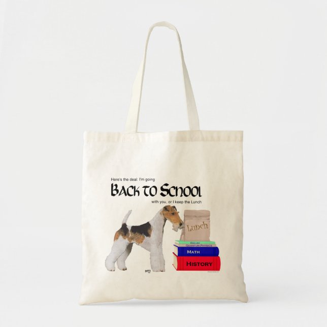 Tote Bag Wire Fox Terrier Back to School (Devant)