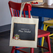 Wise Owl Chalkboard Professeur personnalisé Fourre