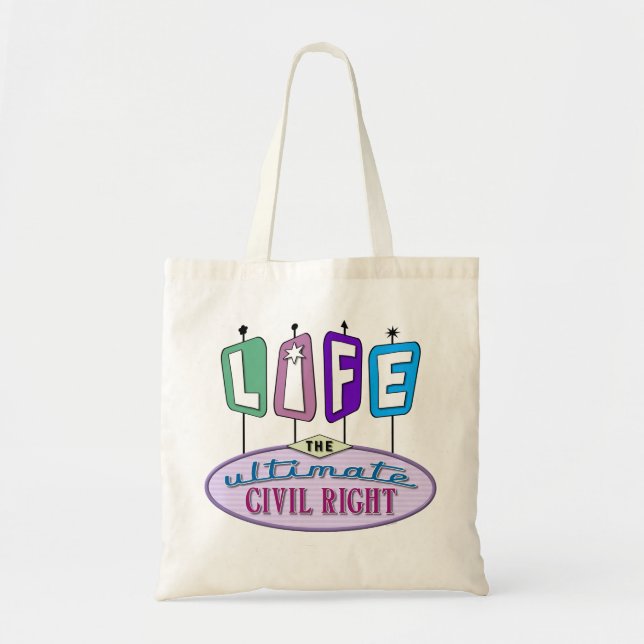 Tote bag with a retro design. (Devant)