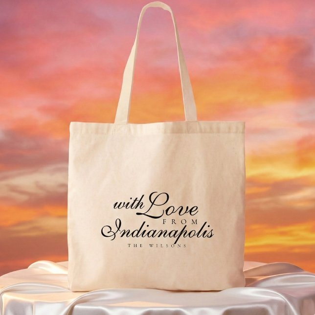 Tote Bag With Love From Wedding Merch Station (Ditch the expected wedding favors and gift your wedding guests something they'll actually use! )