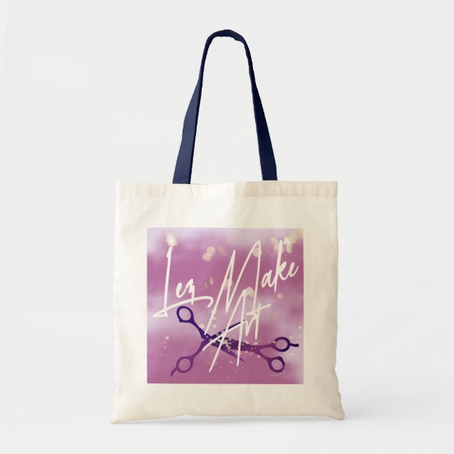 Tote Bag WLW Subtle Sapphic, MAKE ART, Lavender Scissors  (Devant)