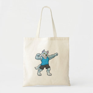 Tote Bag Wolf comme Bodybuilder avec les gros bras supérieu