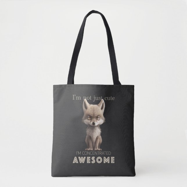 Tote Bag Wolf Concentré Awesome mignon adorable drôle (Devant)