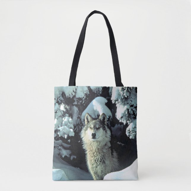 Tote Bag Wolf dans la neige (Devant)