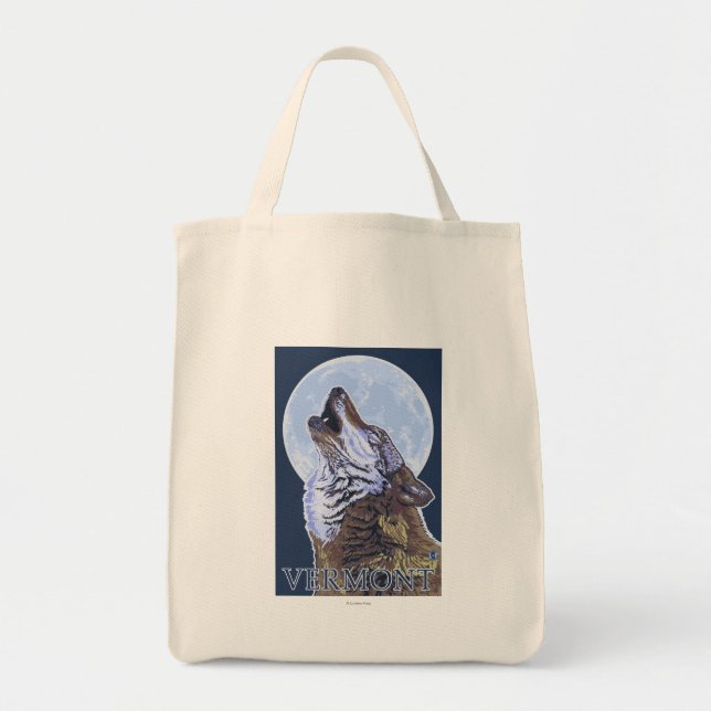 Tote Bag Wolf VermontHowling (Devant)