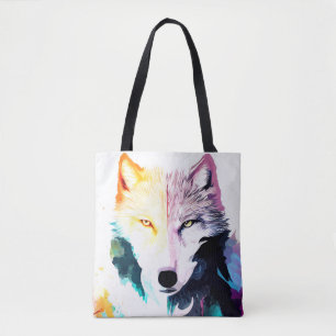 Tote Bag Wolf Wild Nature Animal Couleur Art Peinture