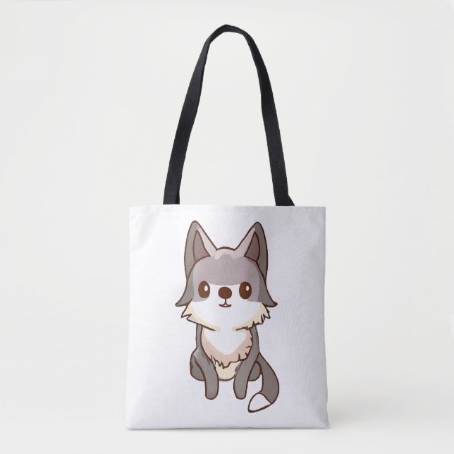 Tote Bag Wolfhound de chien Husky (Devant)