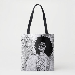 Tote Bag Woman Afro aime le graffiti