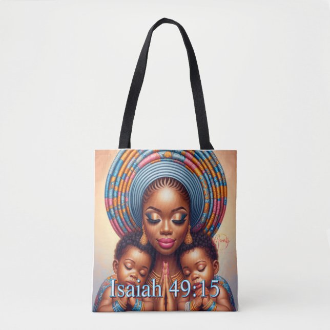 Tote Bag Women and child Isaiah 49:15: (Devant)