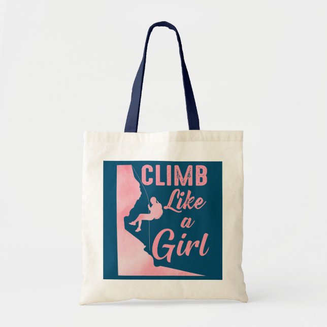 Tote Bag Womens Climb Like A Girl Rock Climbing Mountains (Devant)