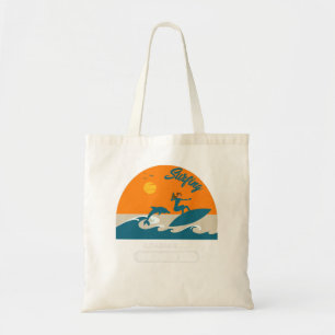 Tote Bag Womens Père Noël Monica California Beach Rétro Vin