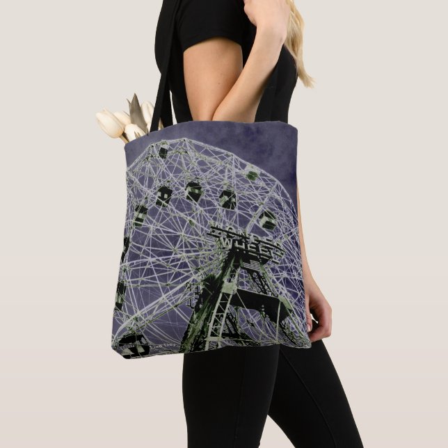 Tote Bag Wonder Wheel Psychedelic (De près)