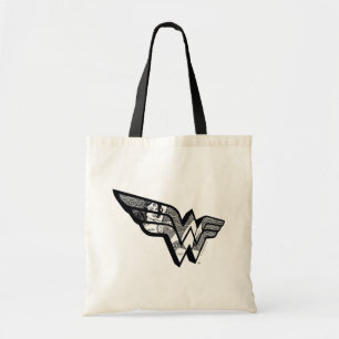 Tote Bag Wonder Woman Assis Dans Le Logo En Dentelle Angled