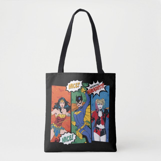 Tote Bag Wonder Woman, Batgirl & Harley Quinn Holiday (Devant)