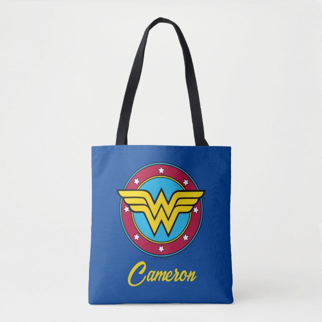 Tote Bag Wonder Woman | Logo Cercle & Etoiles (Devant)
