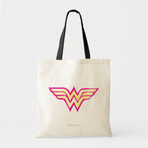 Tote Bag Wonder Woman Logo couleur rose et jaune