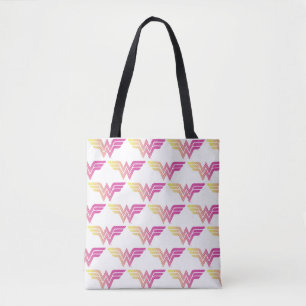 Tote Bag Wonder Woman Logo de couleur demi-teinte rose jaun