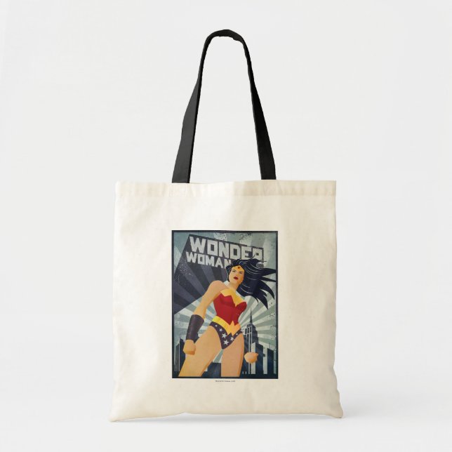 Tote Bag Wonder Woman Retro City Sunburst (Devant)