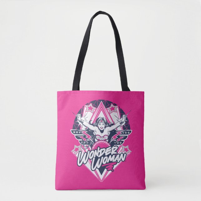 Tote Bag Wonder Woman Retro Glam Rock Graphic (Devant)