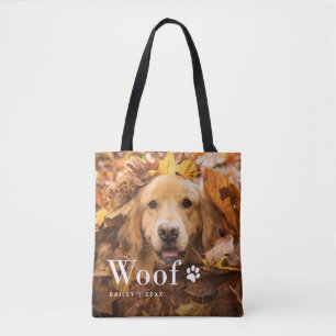 Tote Bag Woof les photos et un empreinte de patte de