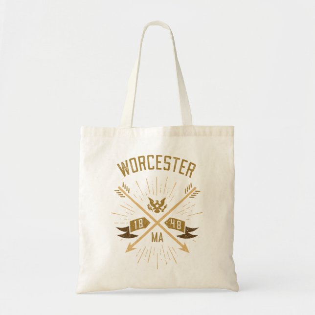 Tote Bag Worcester - Worcester MA Hometown Pride Hipster Vi (Devant)