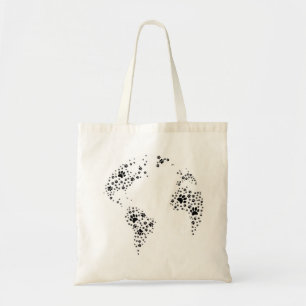 Tote Bag World Atlas Dog Empreintes de pattes