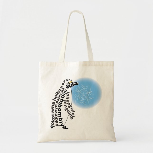 Tote Bag World Word Penguin Fourre-tout (Devant)